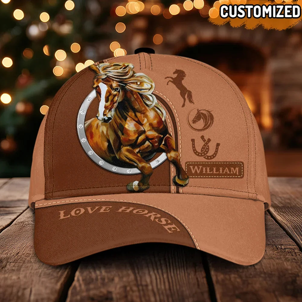 Personalized Name Unique Horse Cap