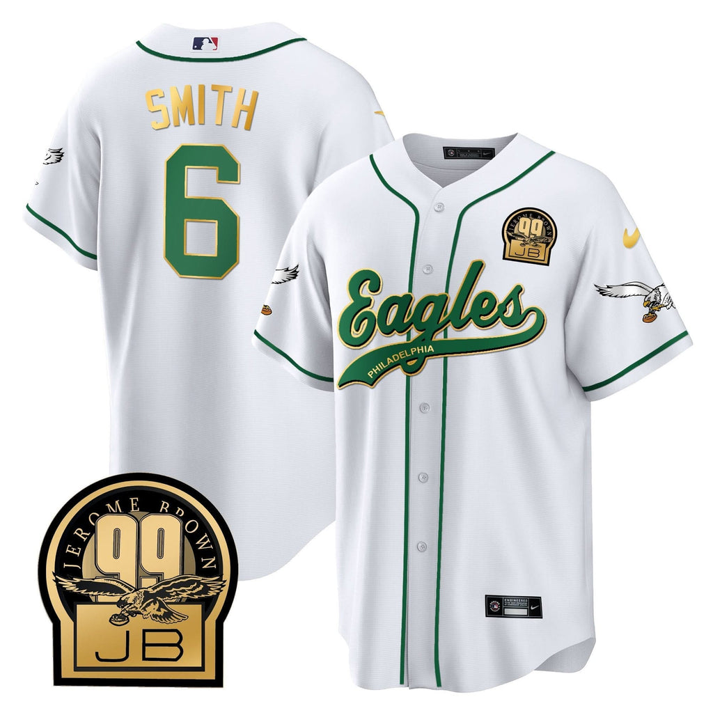PHI Jerome Brown Retired Patch Kelly Green Baseball Jersey - All Stitched