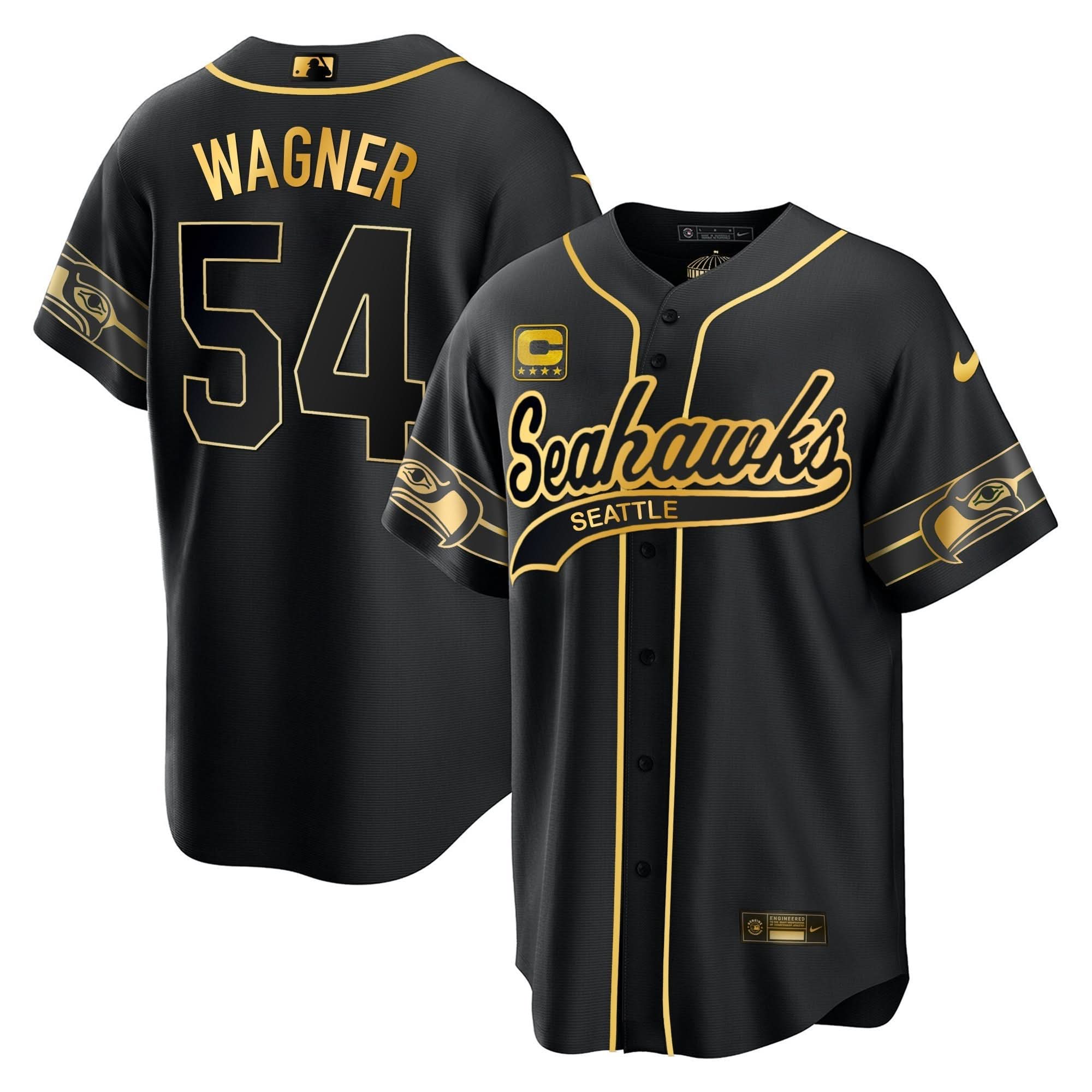 SEA Throwback & Gold Cool Base Jersey - All Stitched