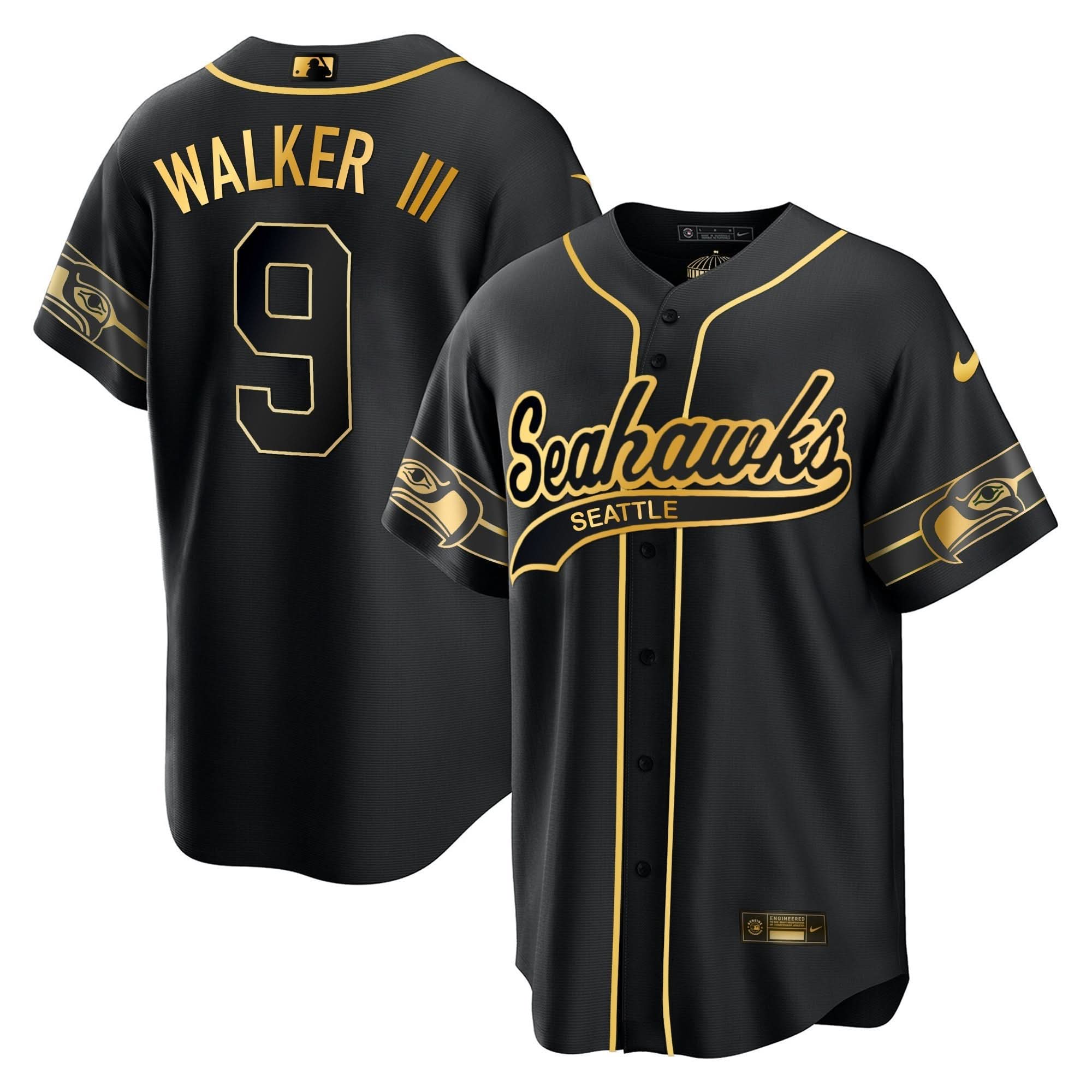 SEA Throwback & Gold Cool Base Jersey - All Stitched