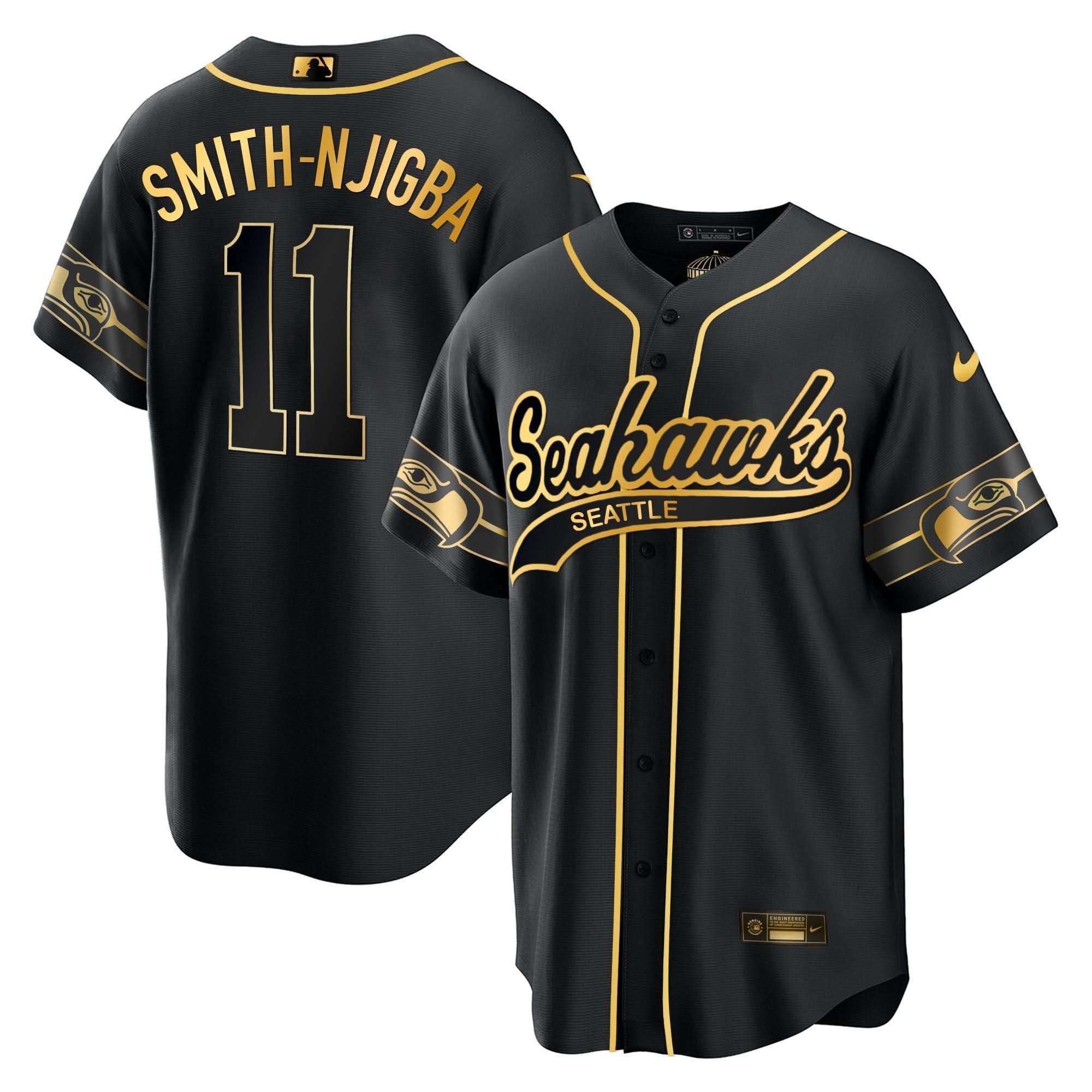 SEA Throwback & Gold Cool Base Jersey - All Stitched