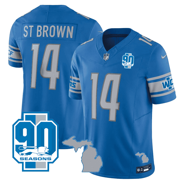 DET Michigan State & 90th Year Patch Jersey
