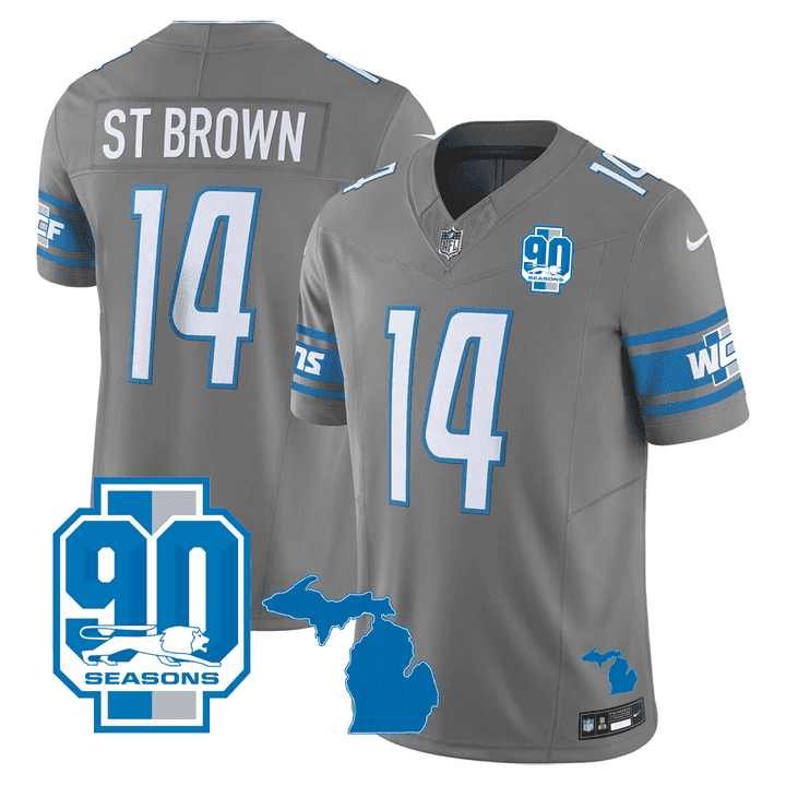 DET Michigan State & 90th Year Patch Jersey