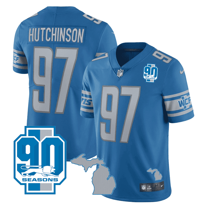 DET Michigan State & 90th Year Patch Jersey