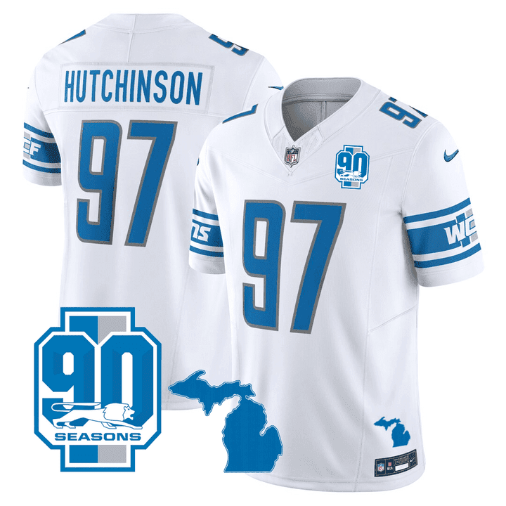 DET Michigan State & 90th Year Patch Jersey