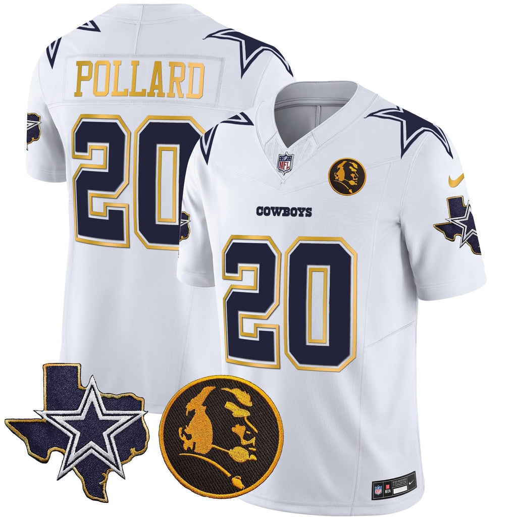 DAL Texas & John Madden Patch Gold Trim Vapor Jersey