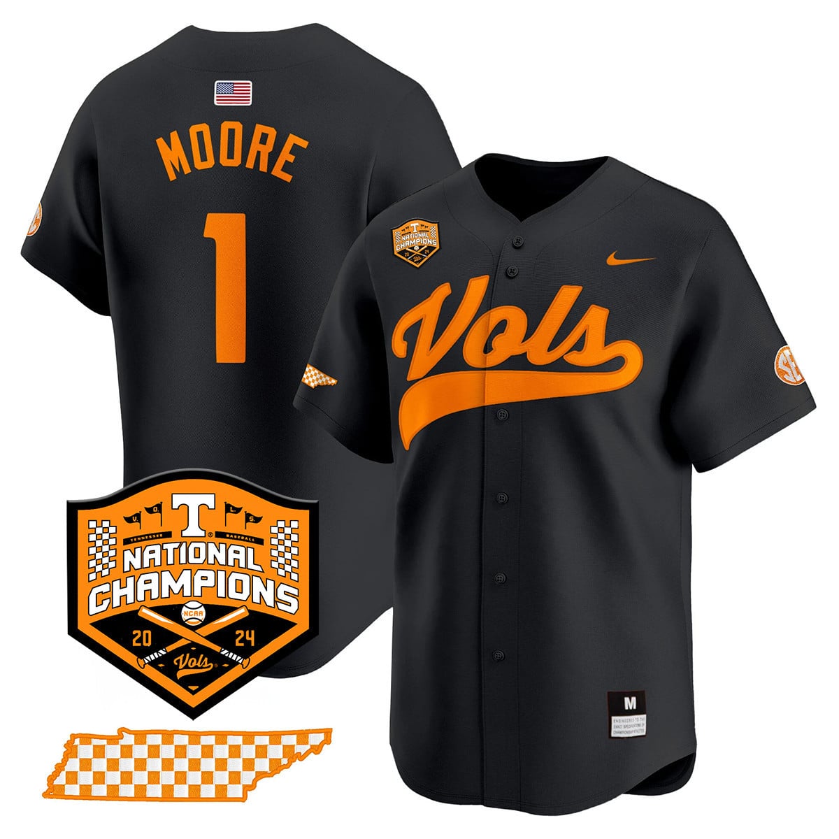 Men's Tennessee Volunteers 2024 National Champions Vapor Premier Limited Jersey - All Stitched