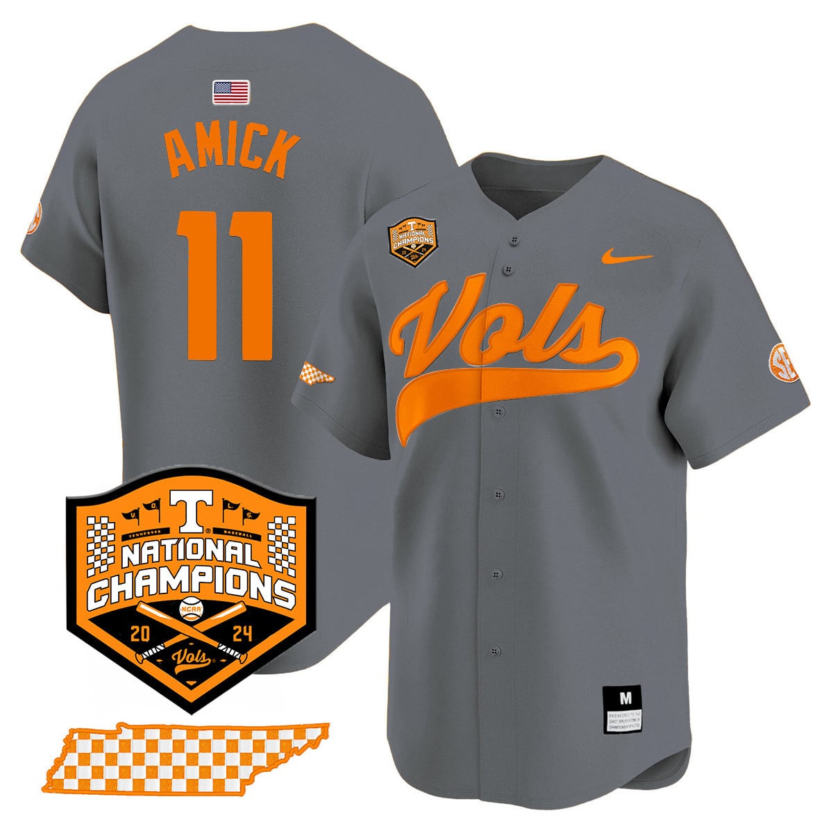 Men's Tennessee Volunteers 2024 National Champions Vapor Premier Limited Jersey - All Stitched