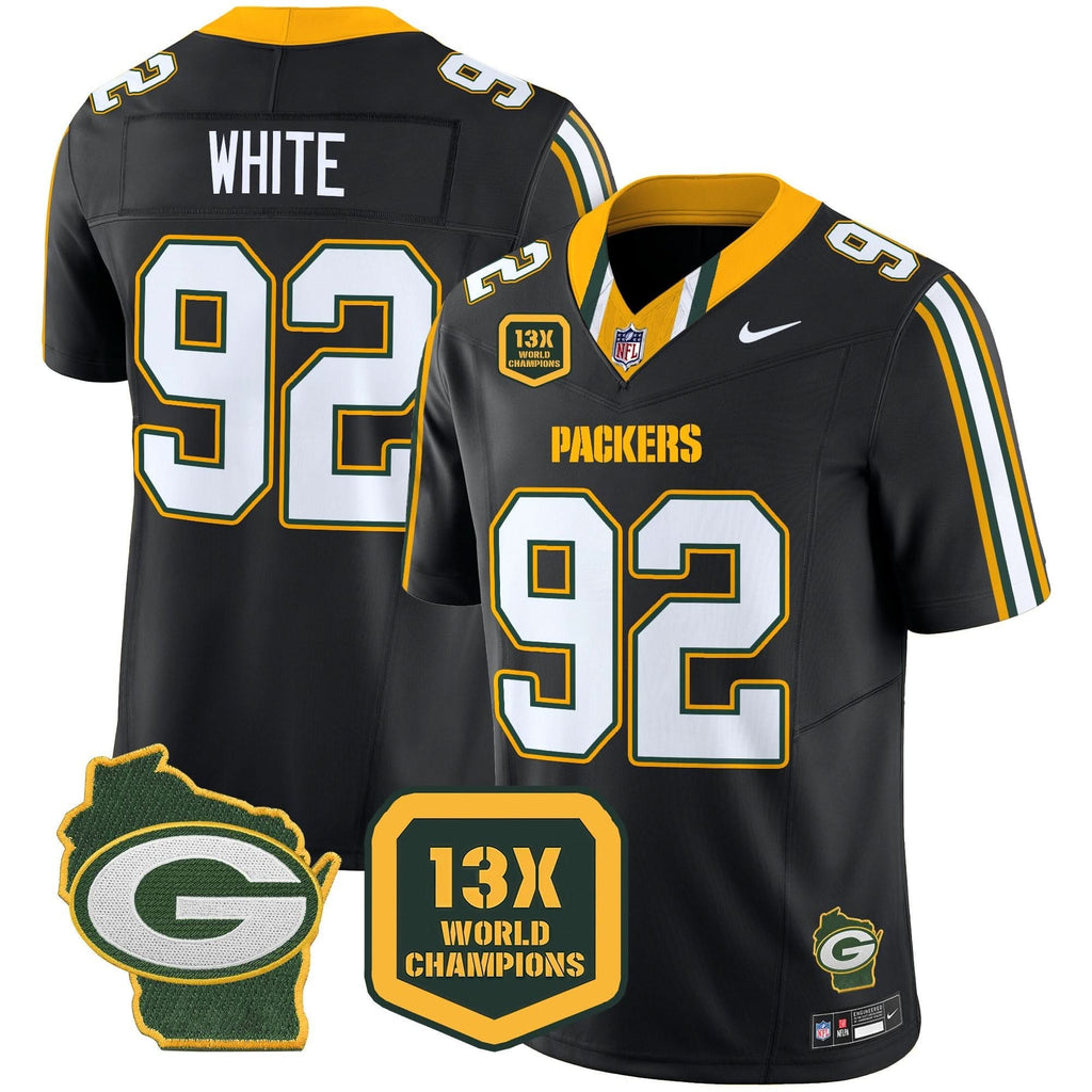 GB 13 Time World Champions & Home Patch Vapor Limited Jersey