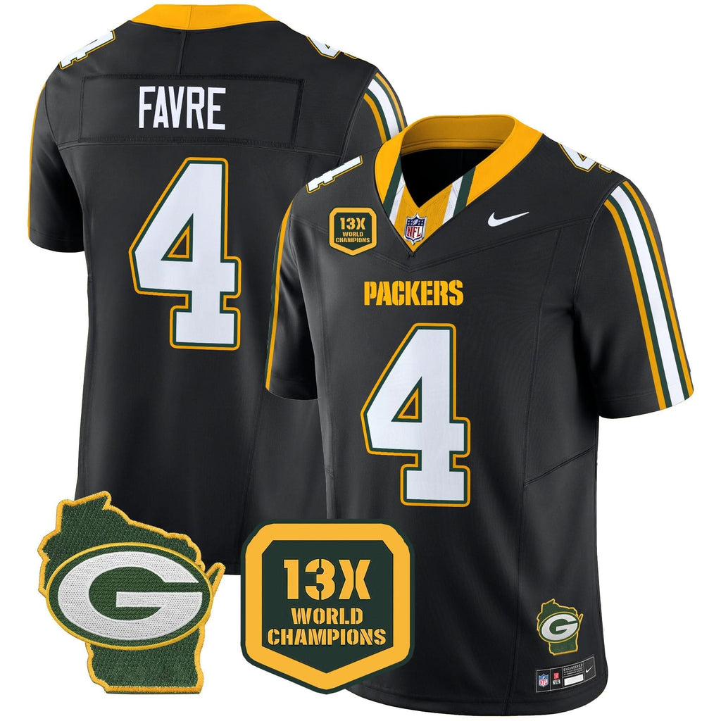 GB 13 Time World Champions & Home Patch Vapor Limited Jersey