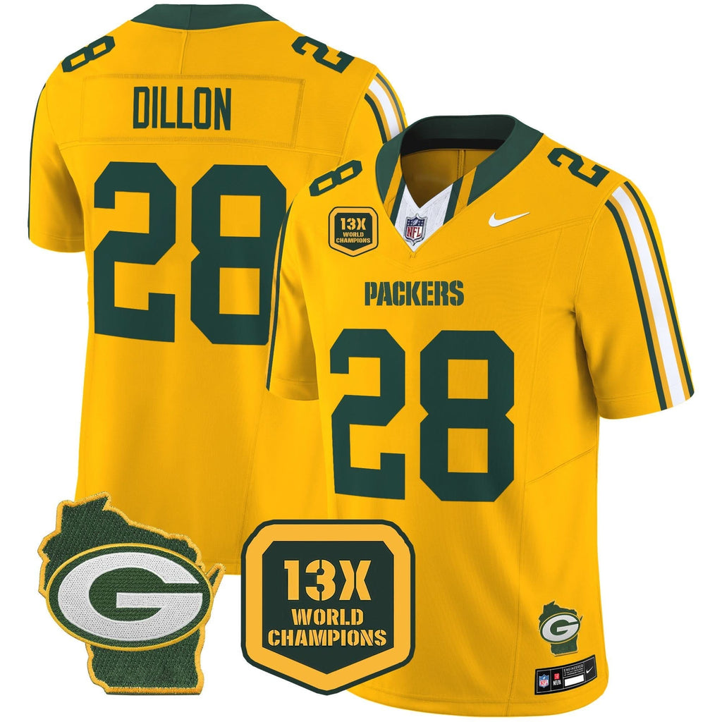 GB 13 Time World Champions & Home Patch Vapor Limited Jersey