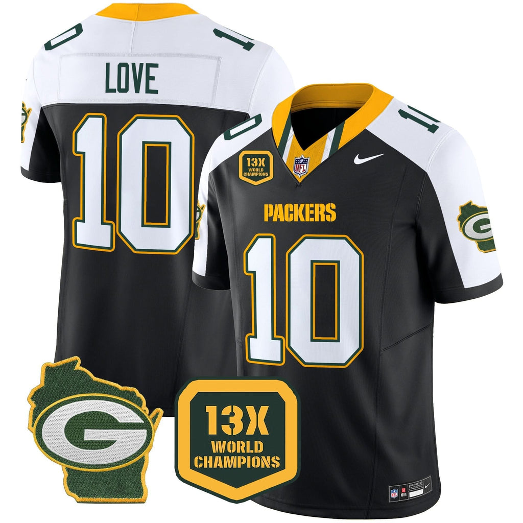 GB 13 Time World Champions & Home Patch Vapor Limited Jersey