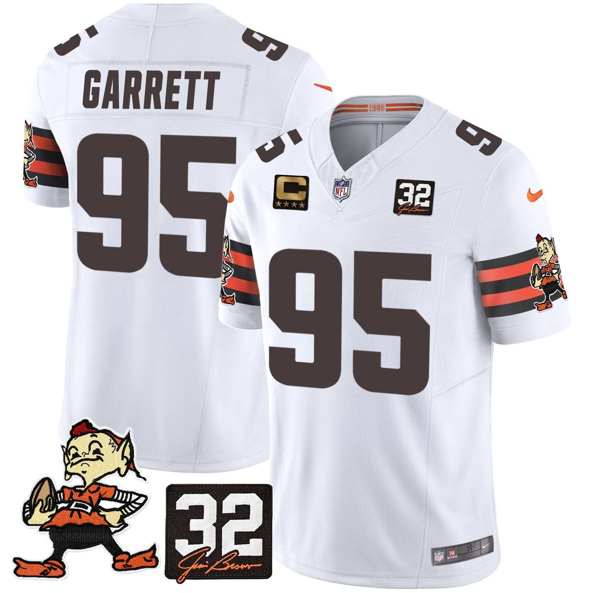 CLE #32 Jim Brown Memorial Patch Vapor Limited Jersey V2