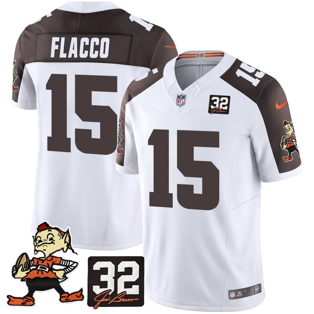 CLE #32 Jim Brown Memorial Patch Vapor Limited Jersey V2
