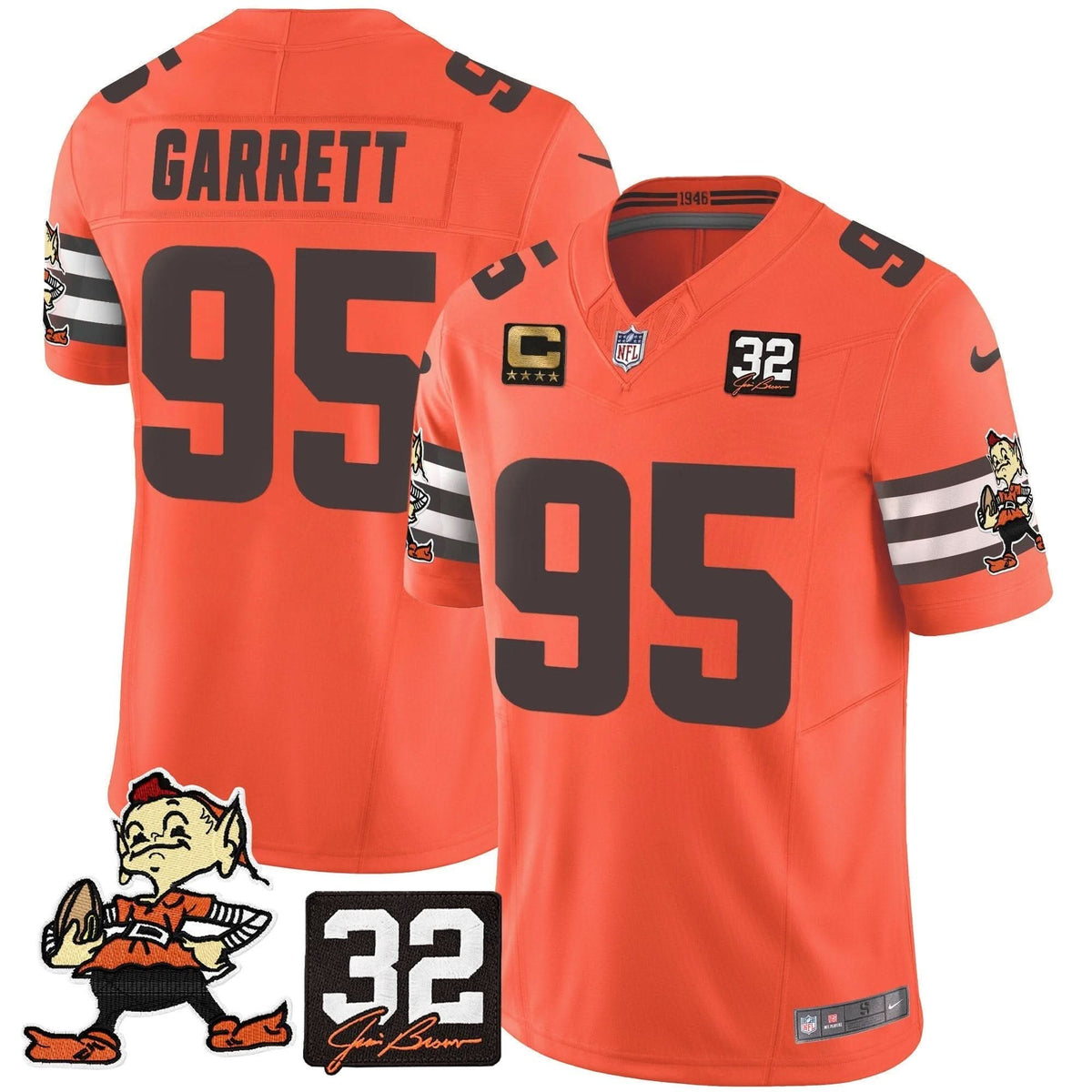 CLE #32 Jim Brown Memorial Patch Vapor Limited Jersey V2