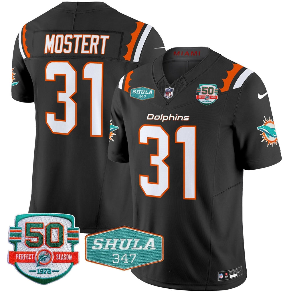 MIA 50th & Don Shula 347 Memorial Patch Vapor Limited Jersey