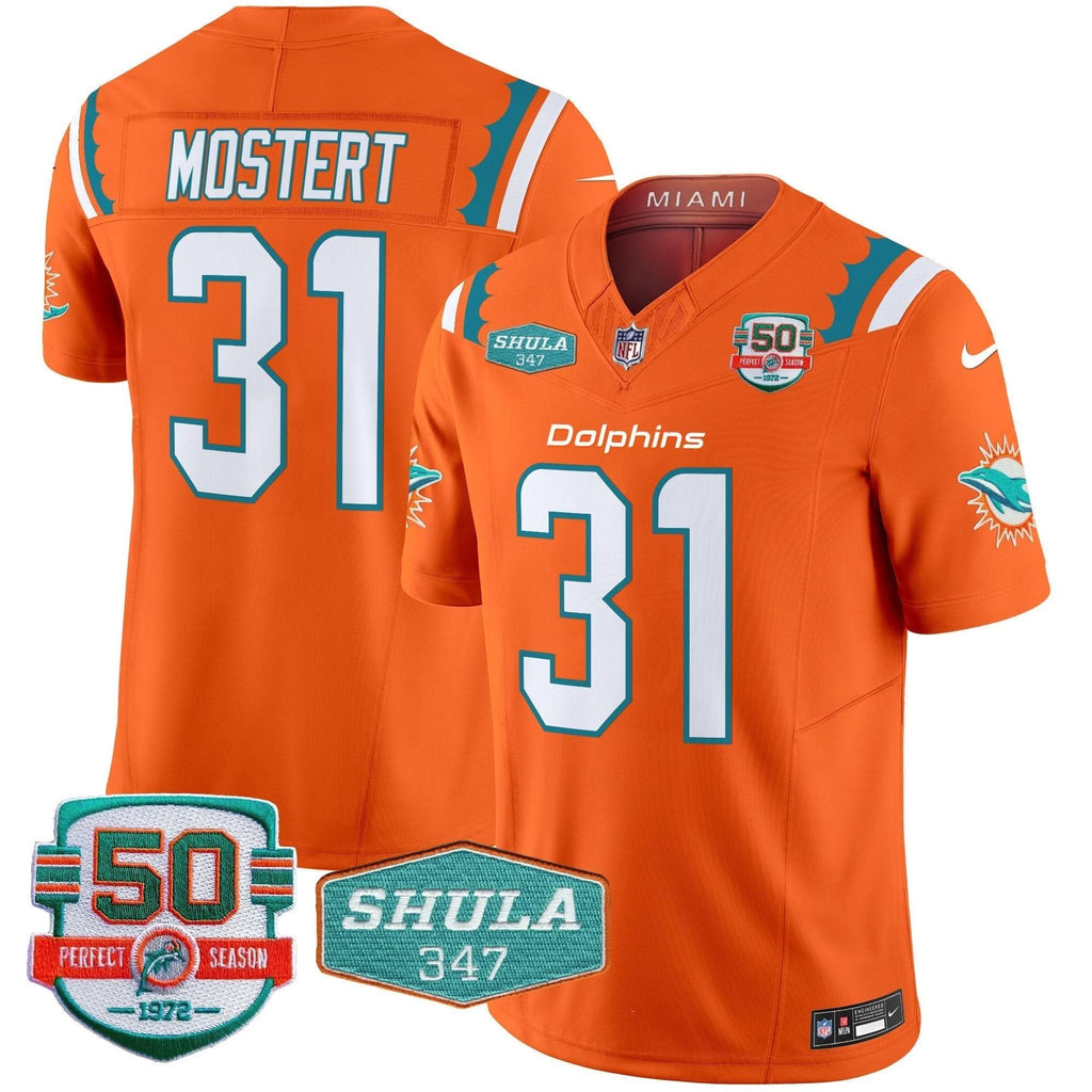 MIA 50th & Don Shula 347 Memorial Patch Vapor Limited Jersey