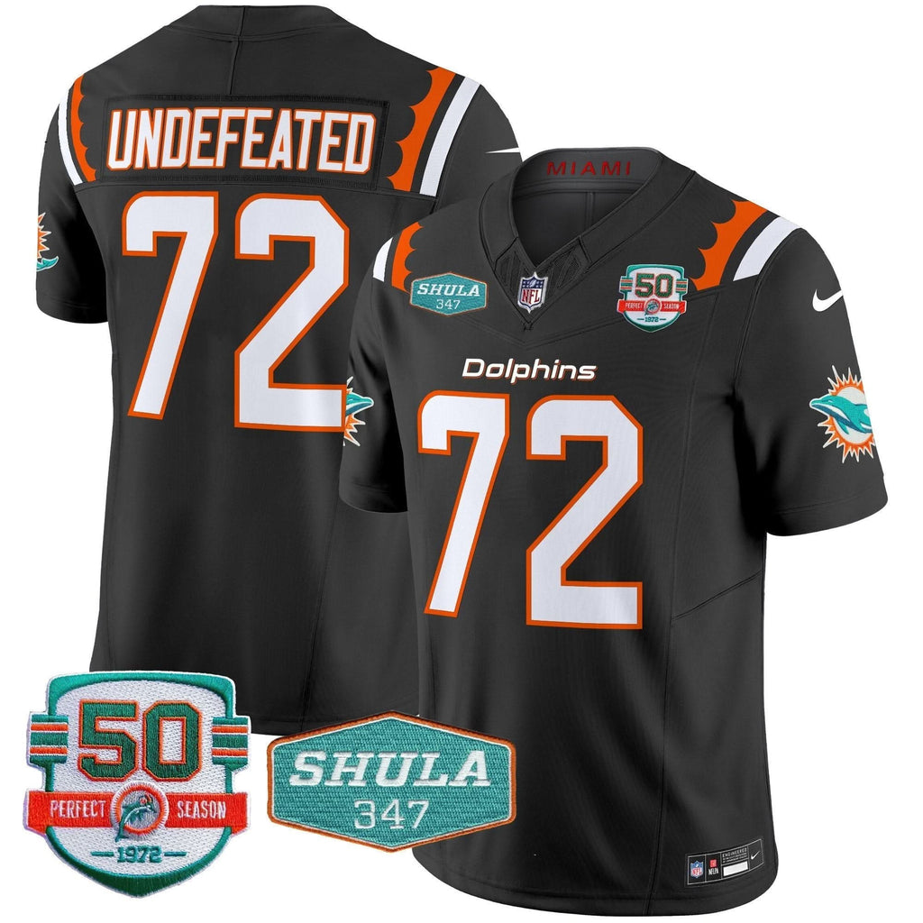 MIA 50th & Don Shula 347 Memorial Patch Vapor Limited Jersey