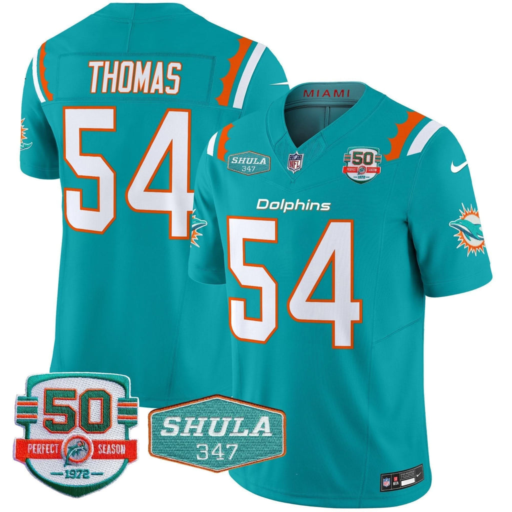 MIA 50th & Don Shula 347 Memorial Patch Vapor Limited Jersey
