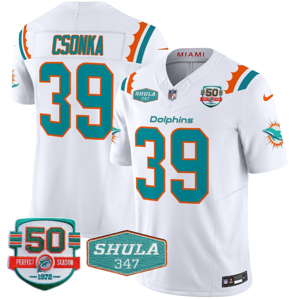 MIA 50th & Don Shula 347 Memorial Patch Vapor Limited Jersey