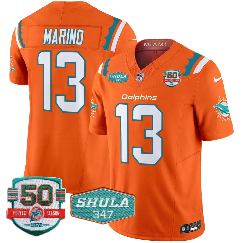MIA 50th & Don Shula 347 Memorial Patch Vapor Limited Jersey
