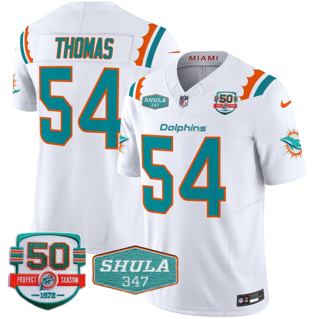 MIA 50th & Don Shula 347 Memorial Patch Vapor Limited Jersey