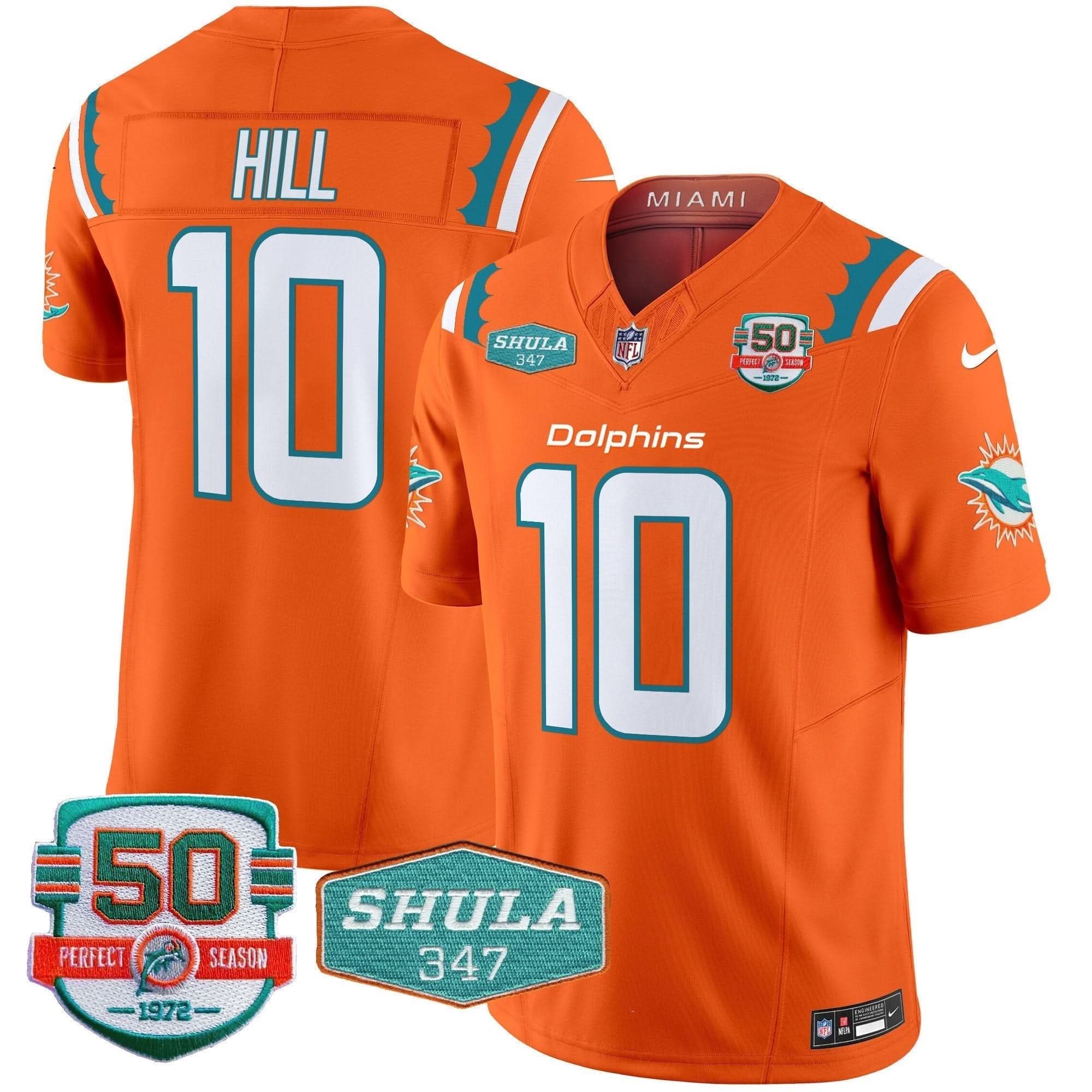 MIA 50th & Don Shula 347 Memorial Patch Vapor Limited Jersey
