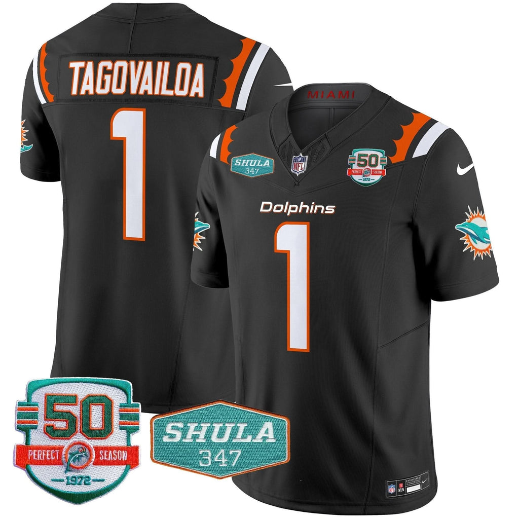 MIA 50th & Don Shula 347 Memorial Patch Vapor Limited Jersey