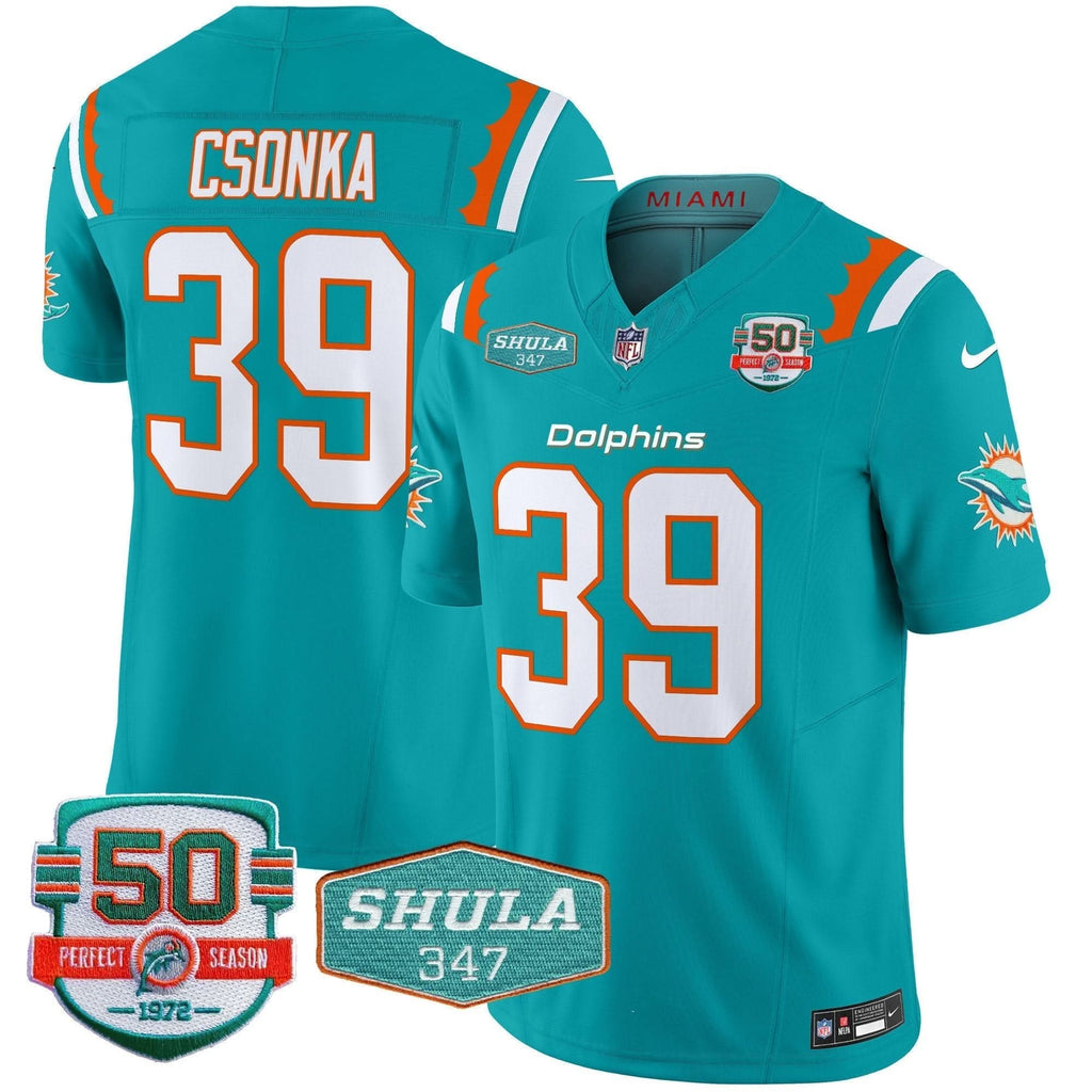 MIA 50th & Don Shula 347 Memorial Patch Vapor Limited Jersey