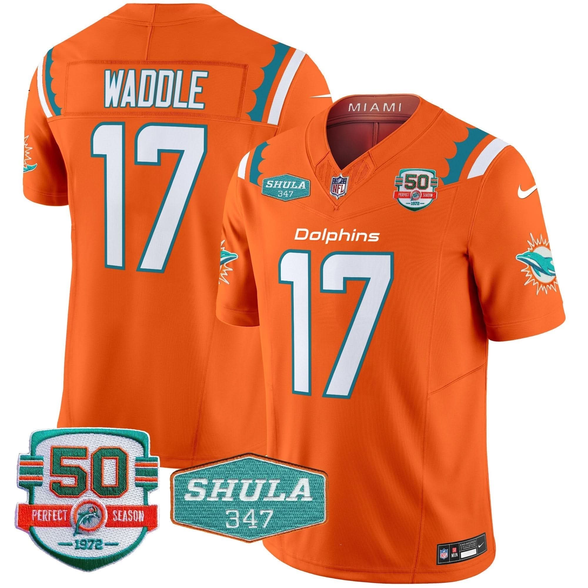 MIA 50th & Don Shula 347 Memorial Patch Vapor Limited Jersey
