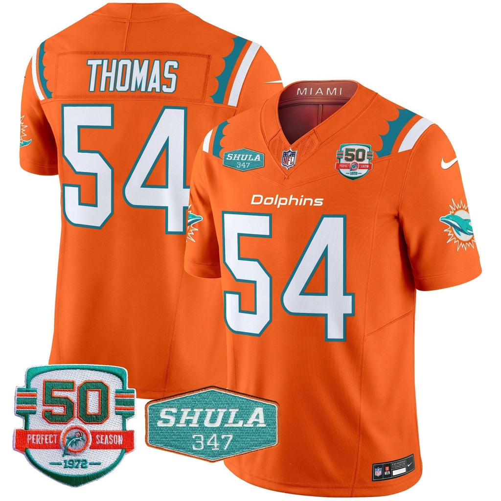 MIA 50th & Don Shula 347 Memorial Patch Vapor Limited Jersey