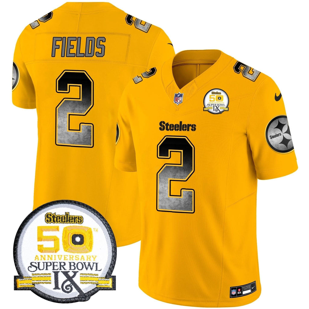 PIT Arch Smoke 50th Anniversary Of Super Bowl IX Patch Vapor Limited Jersey