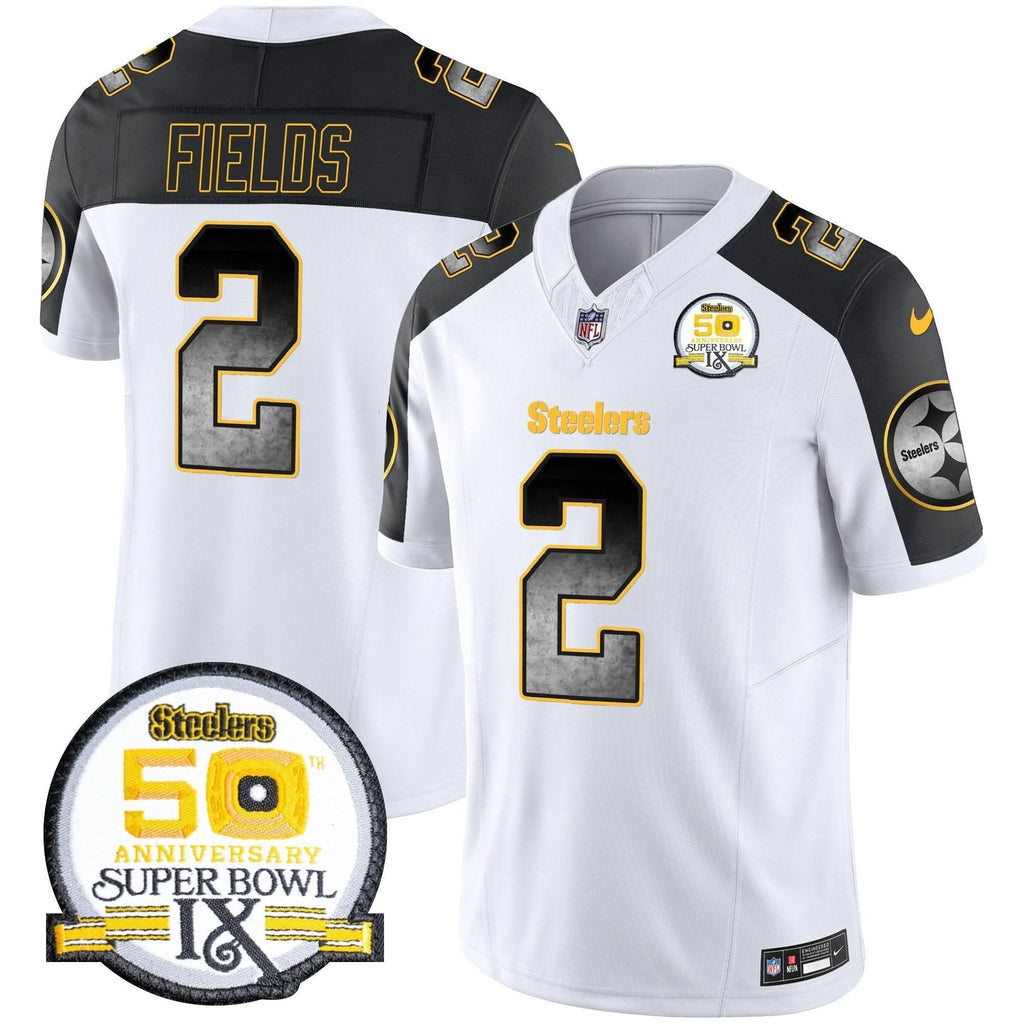 PIT Arch Smoke 50th Anniversary Of Super Bowl IX Patch Vapor Limited Jersey
