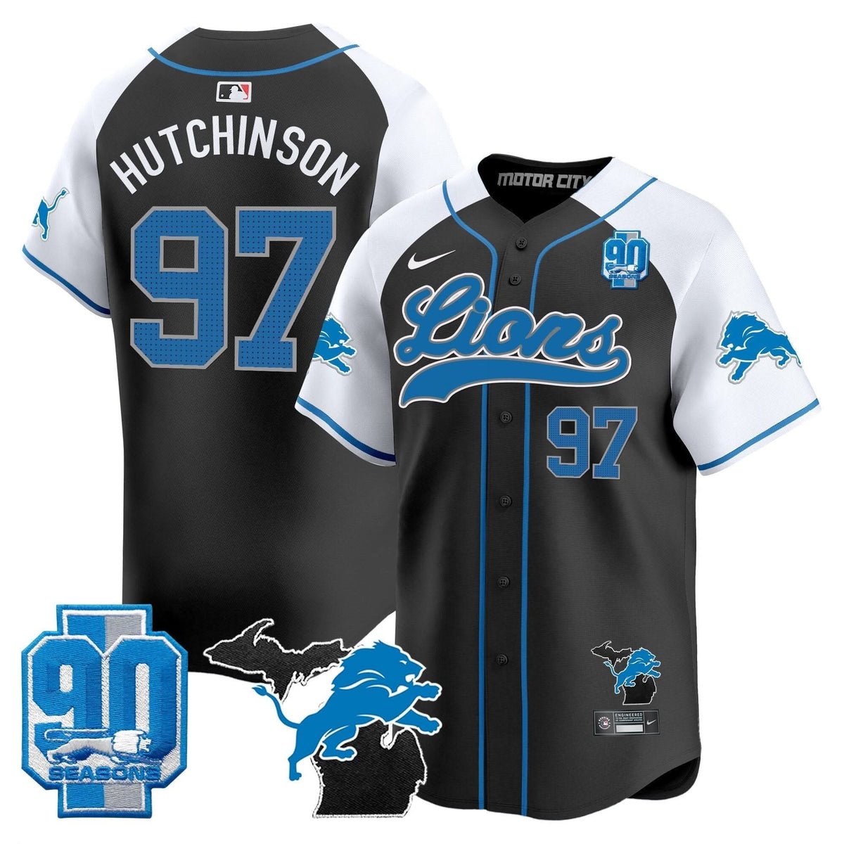 DET 2024 Michigan & 90th Season Patch Baseball Jersey - All Stitched