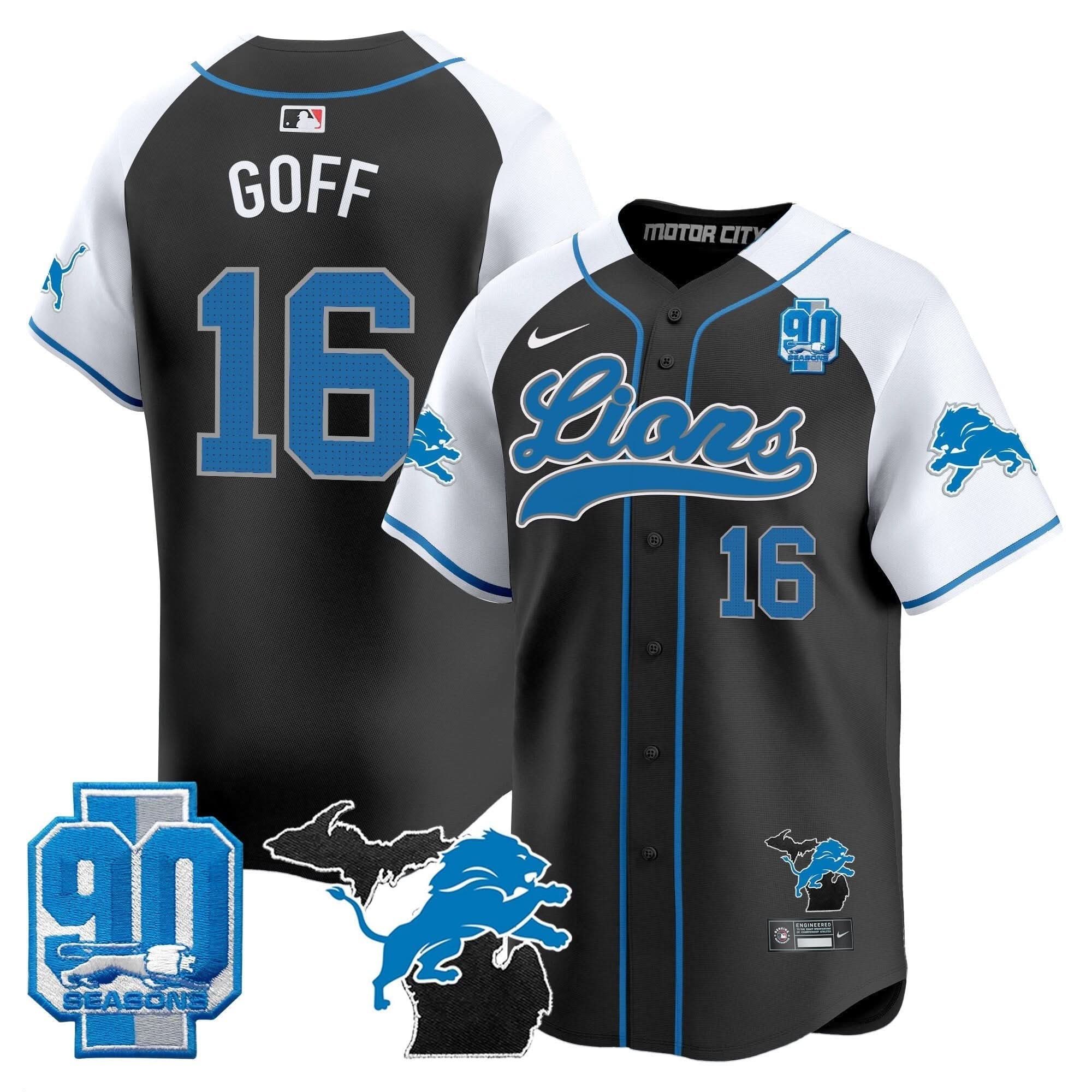 DET 2024 Michigan & 90th Season Patch Baseball Jersey - All Stitched