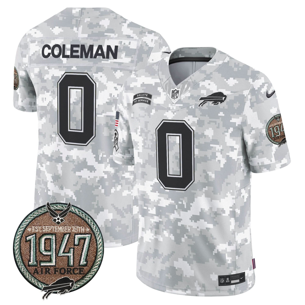 BUF 2024 Salute to Service Establishment Year Patch Vapor Limited Jersey