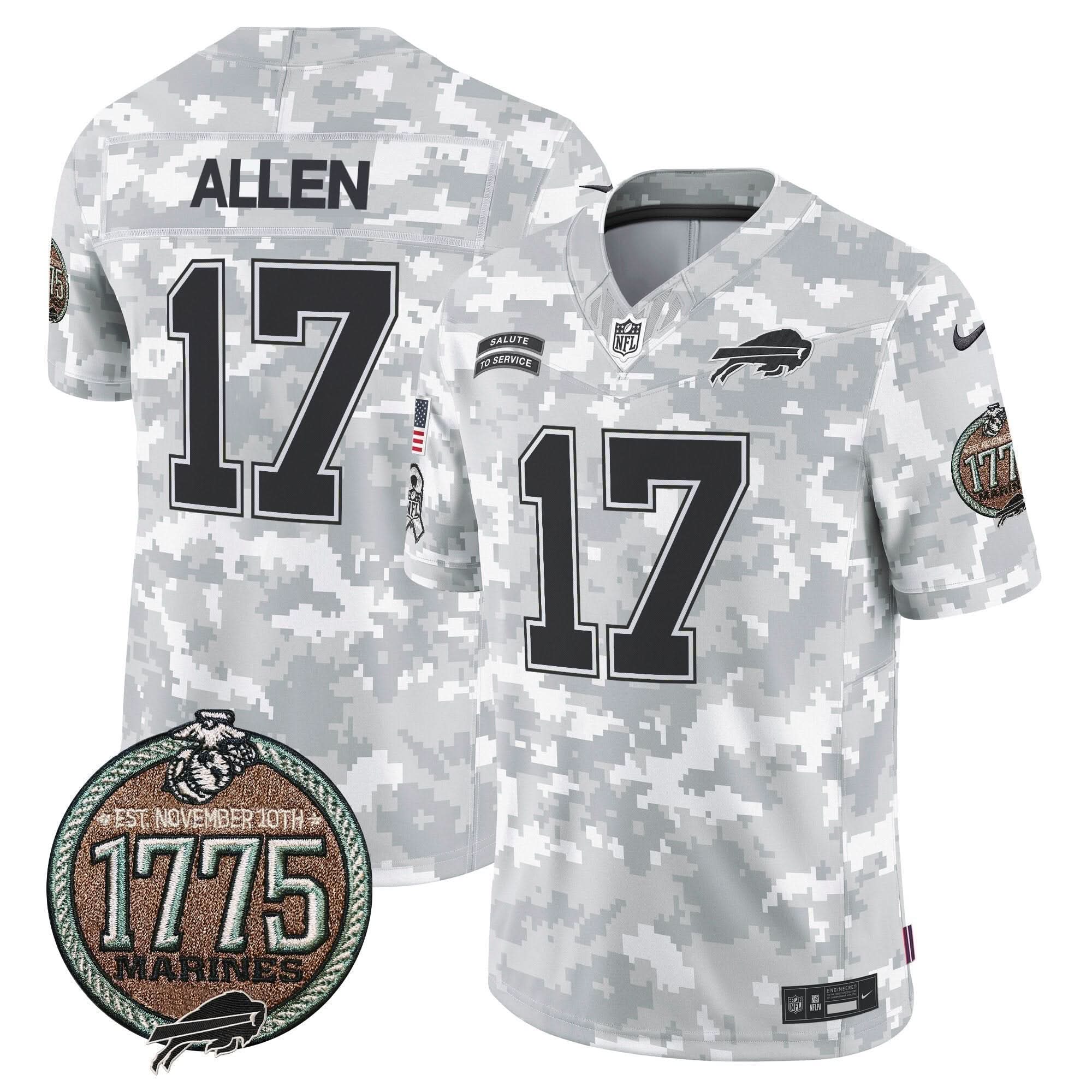 BUF 2024 Salute to Service Establishment Year Patch Vapor Limited Jersey