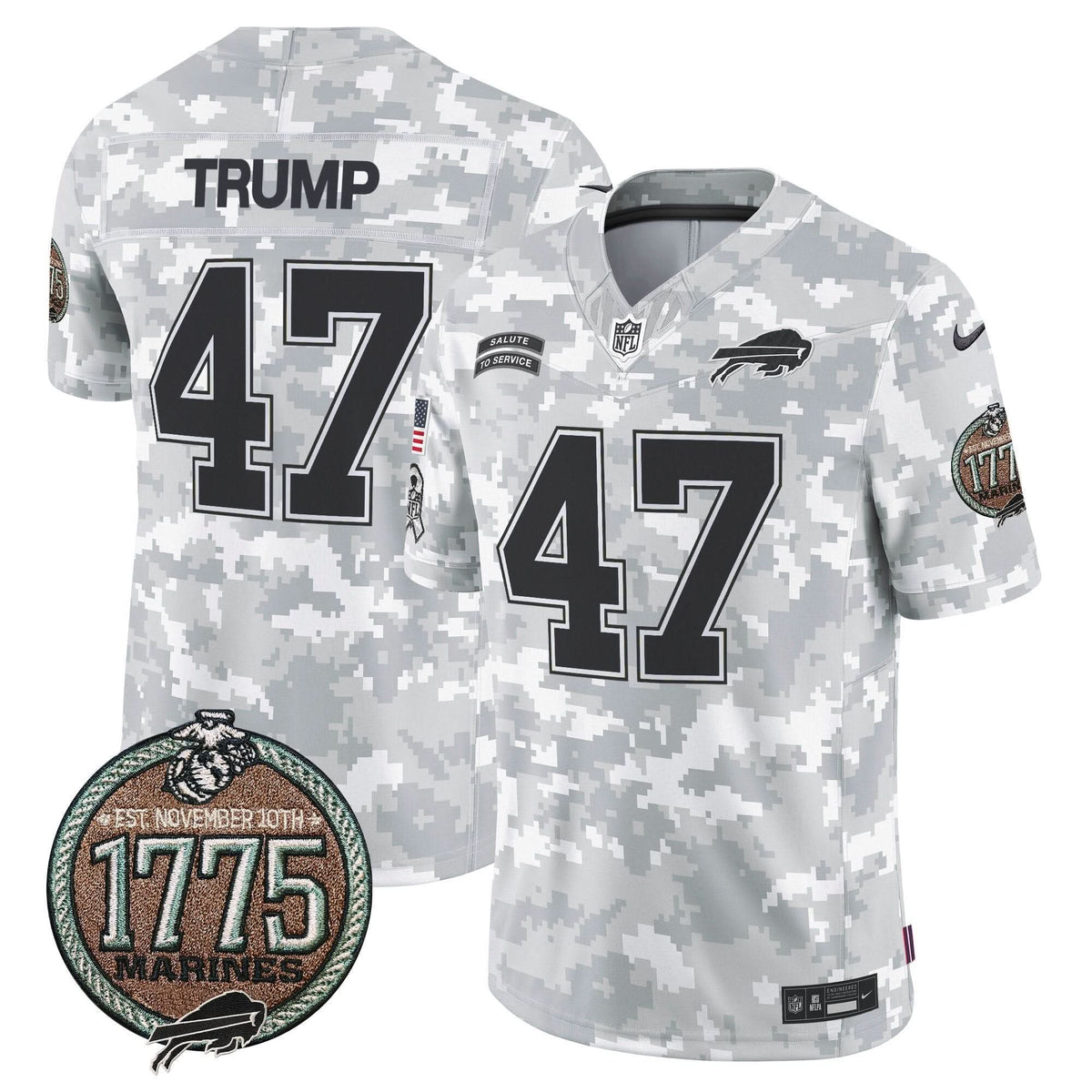 BUF 2024 Salute to Service Establishment Year Patch Vapor Limited Jersey