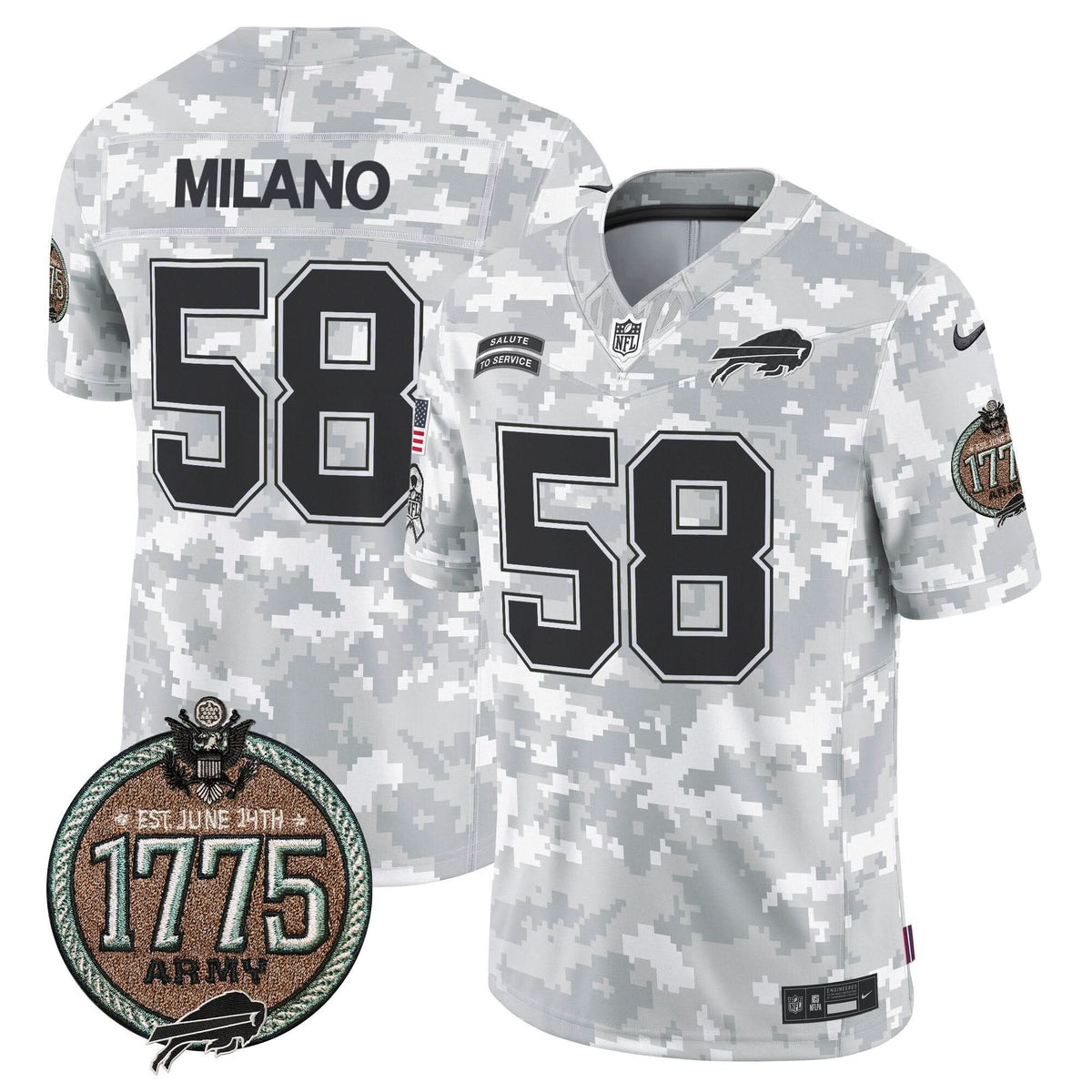BUF 2024 Salute to Service Establishment Year Patch Vapor Limited Jersey