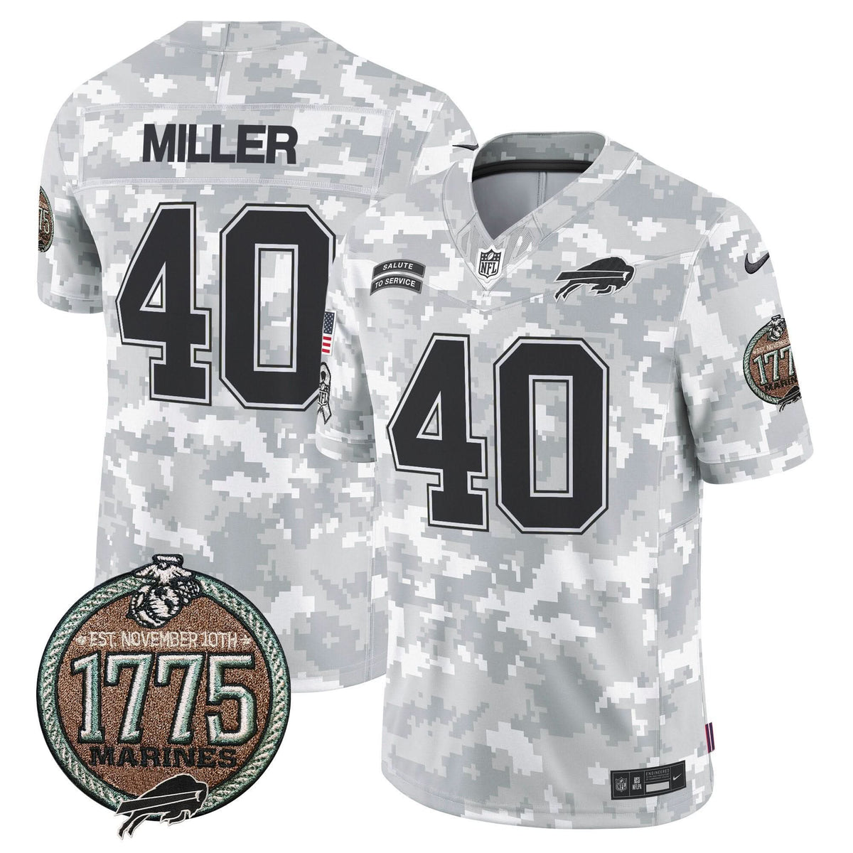 BUF 2024 Salute to Service Establishment Year Patch Vapor Limited Jersey