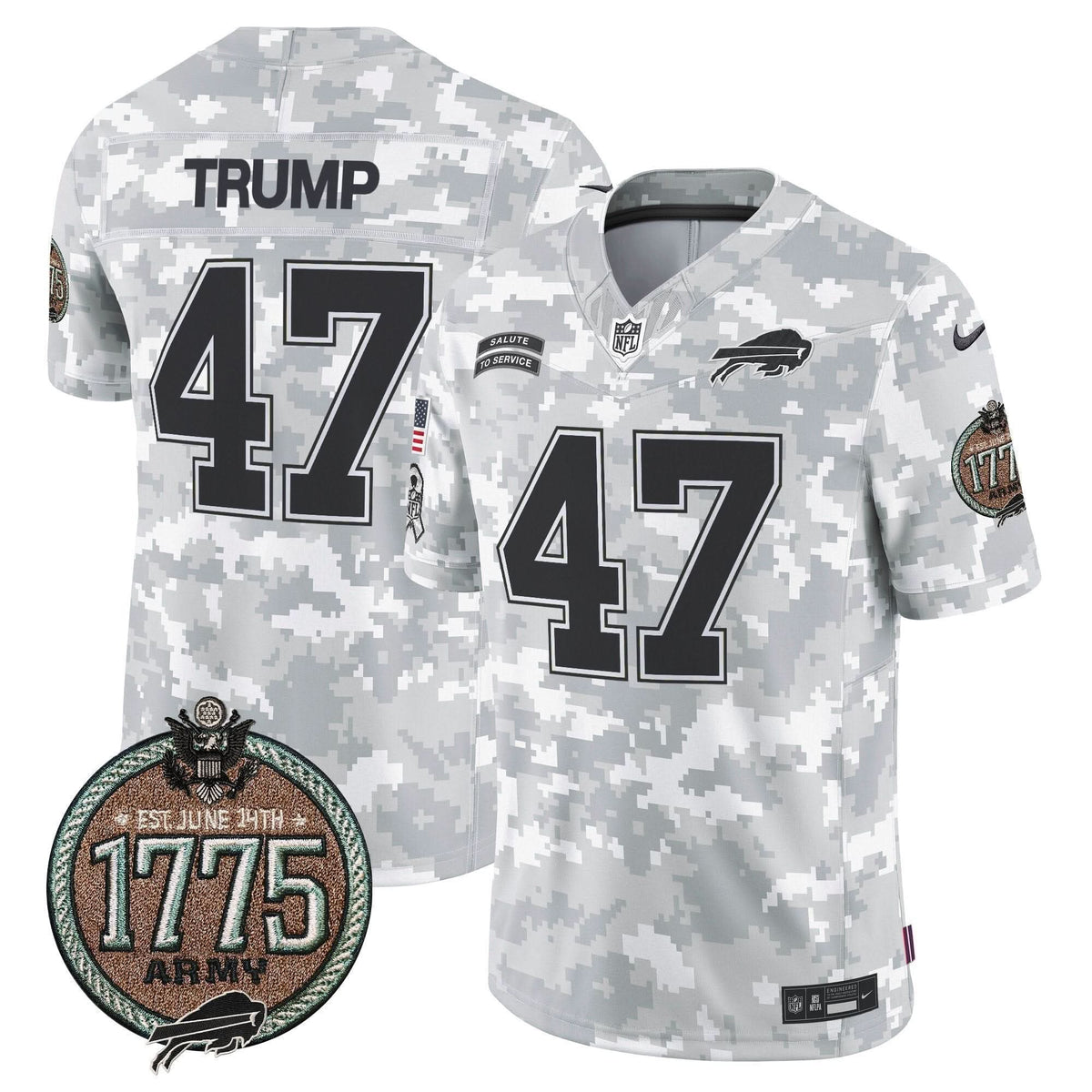BUF 2024 Salute to Service Establishment Year Patch Vapor Limited Jersey