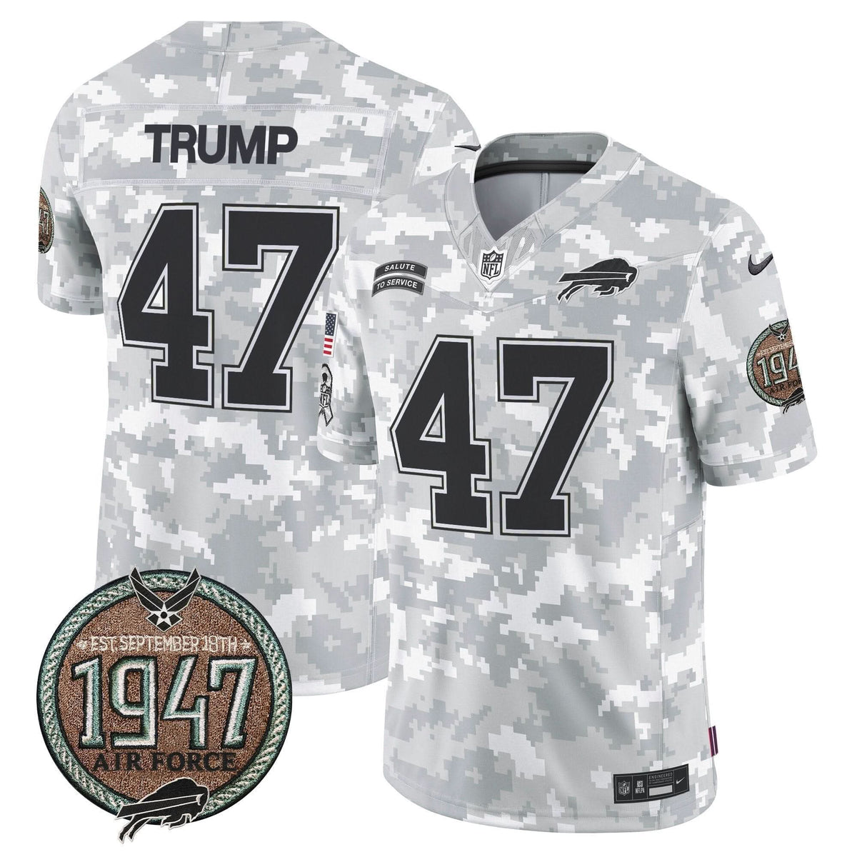 BUF 2024 Salute to Service Establishment Year Patch Vapor Limited Jersey