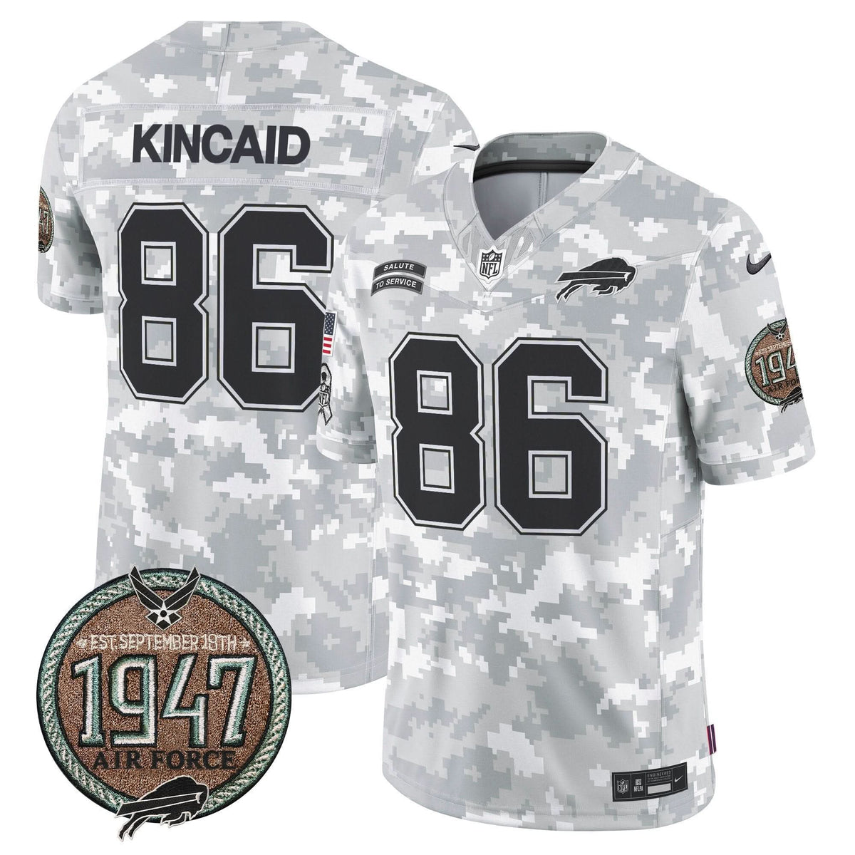BUF 2024 Salute to Service Establishment Year Patch Vapor Limited Jersey