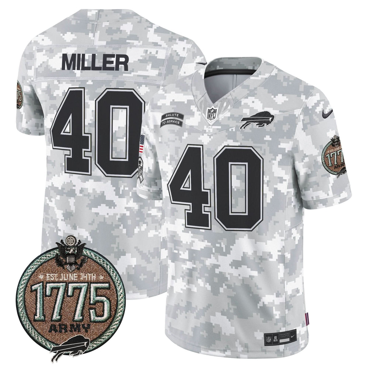 BUF 2024 Salute to Service Establishment Year Patch Vapor Limited Jersey