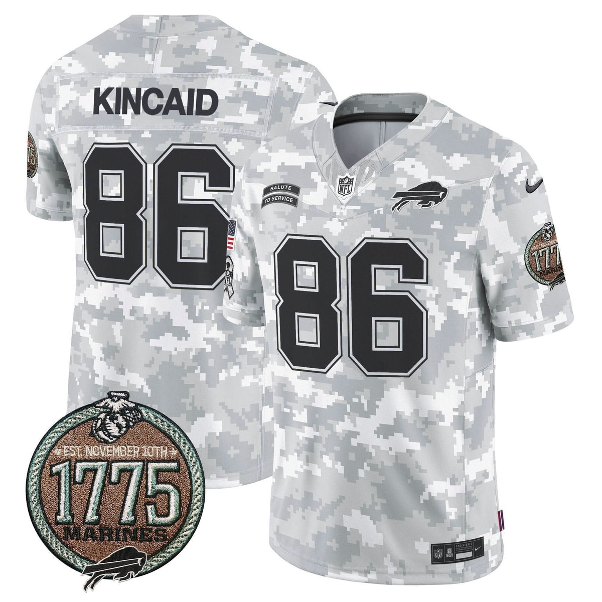 BUF 2024 Salute to Service Establishment Year Patch Vapor Limited Jersey