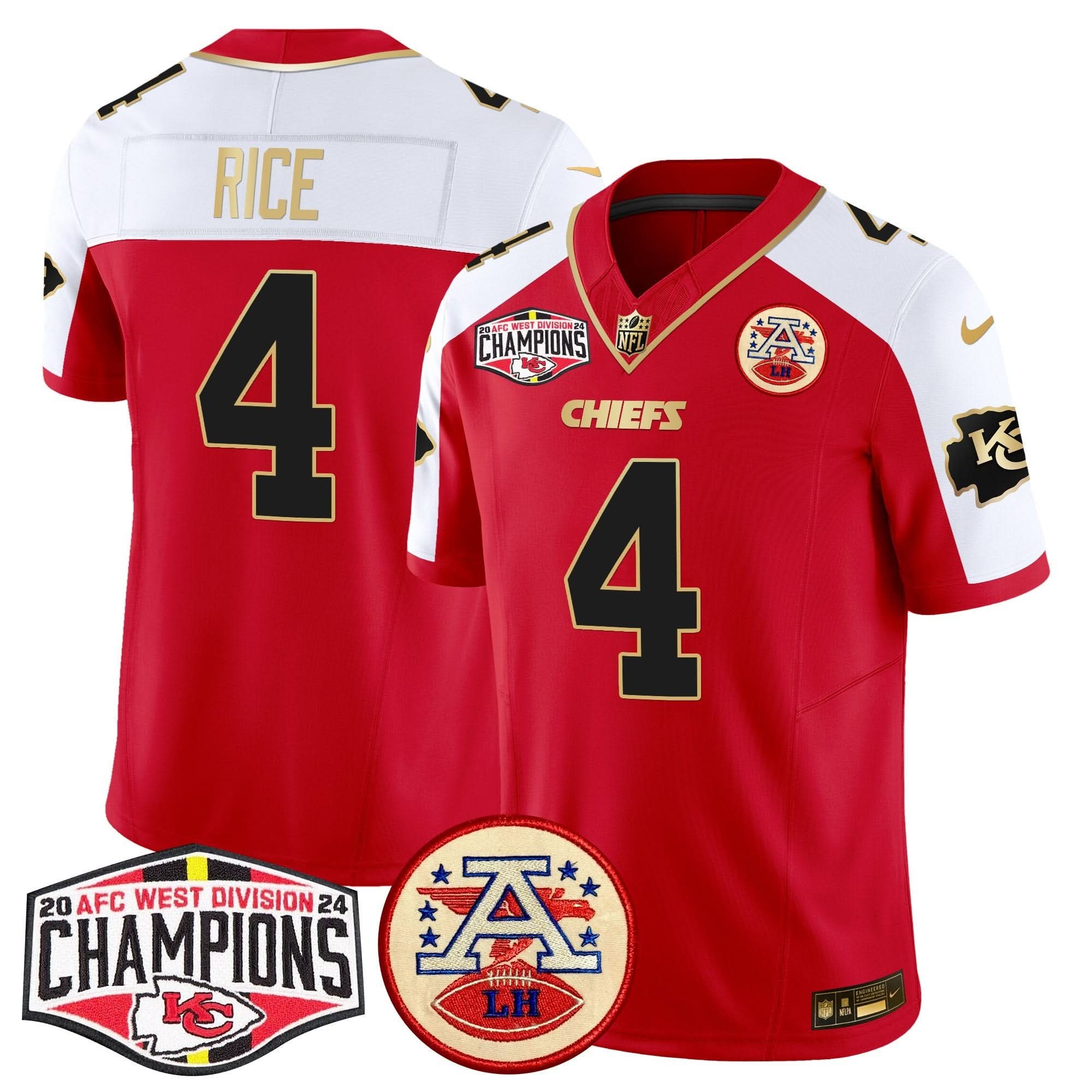 KC 2024 AFC West Division Champions Patch Vapor Limited Jersey