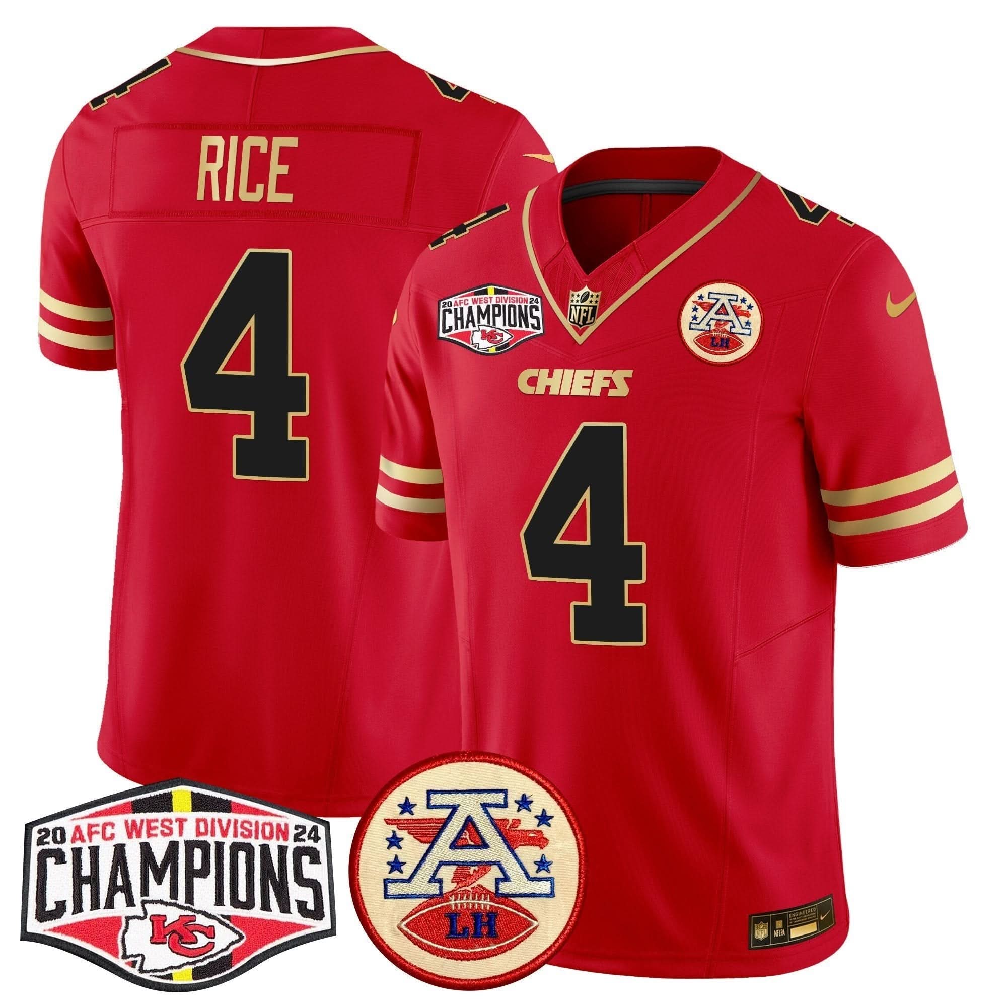KC 2024 AFC West Division Champions Patch Vapor Limited Jersey