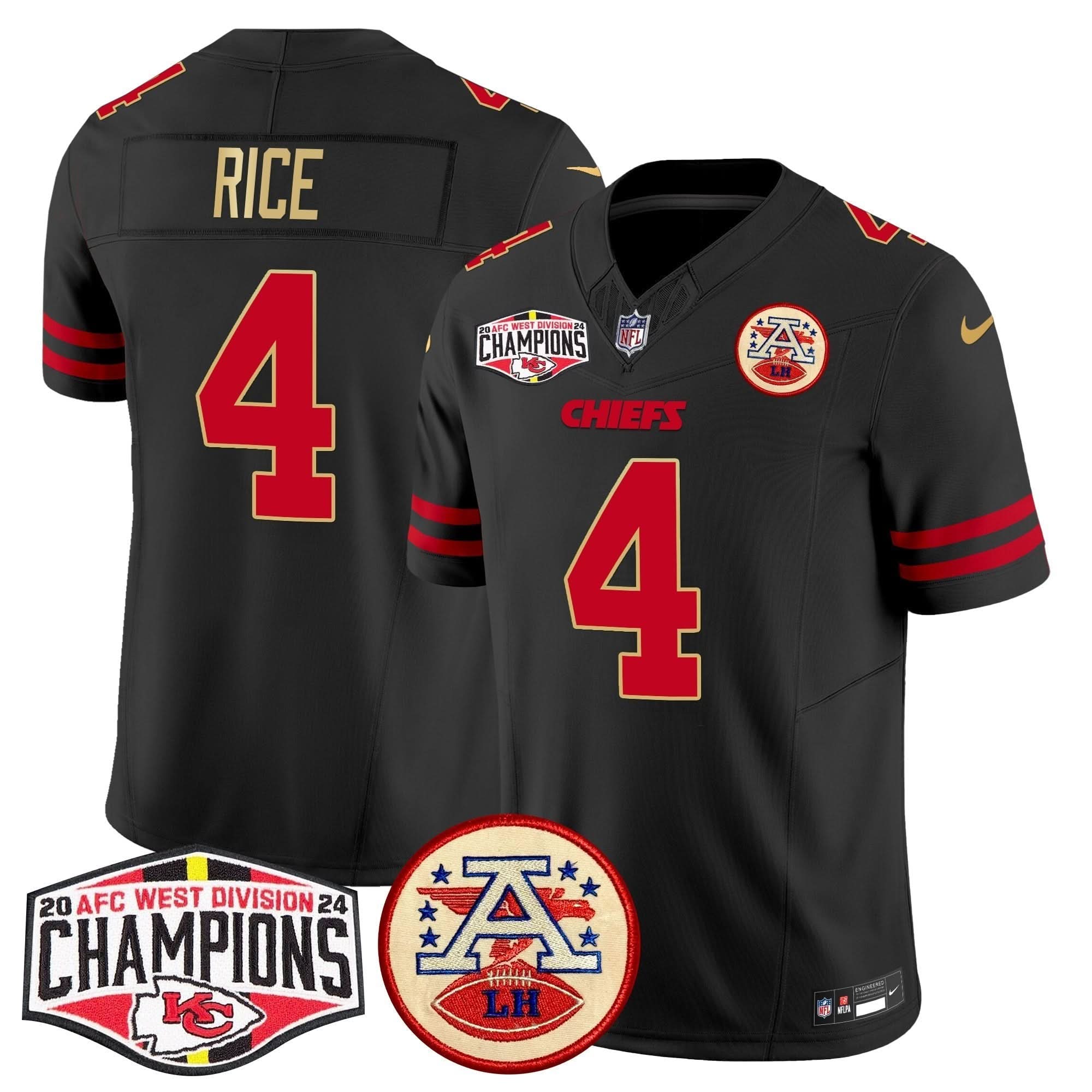 KC 2024 AFC West Division Champions Patch Vapor Limited Jersey