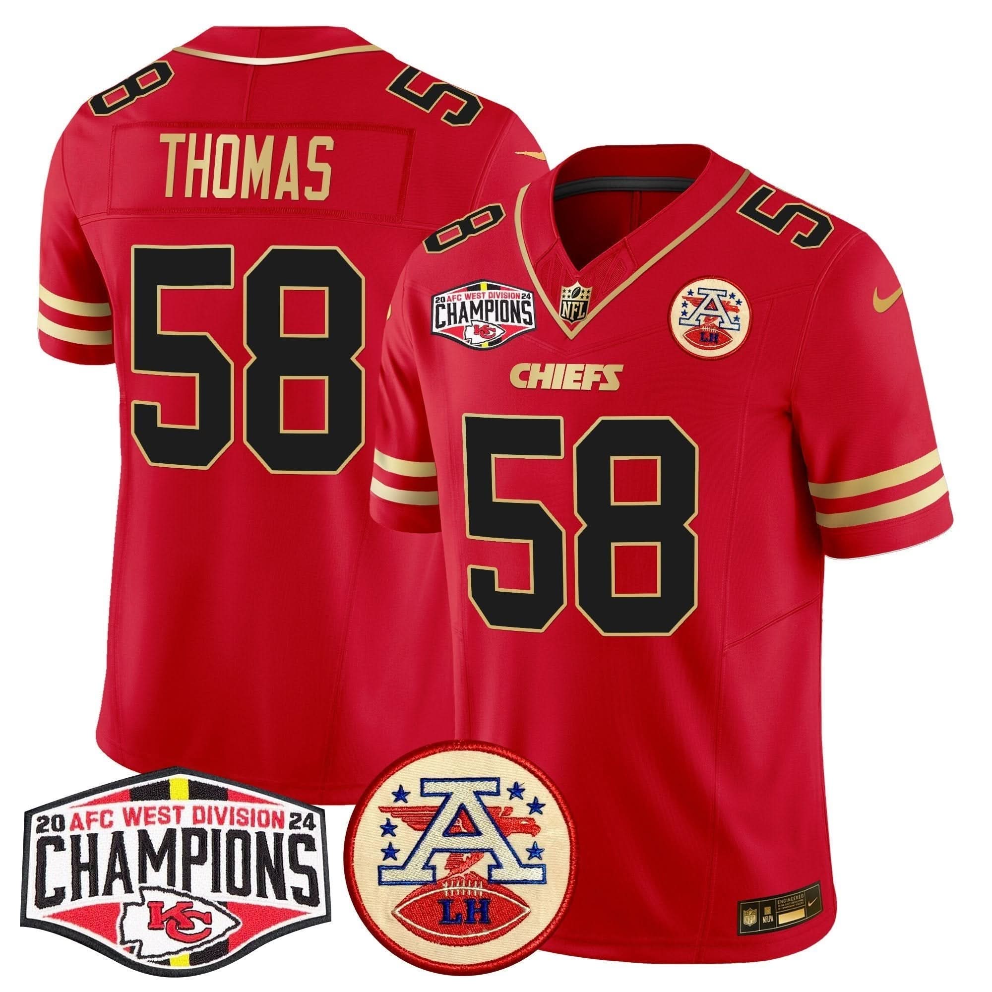 KC 2024 AFC West Division Champions Patch Vapor Limited Jersey