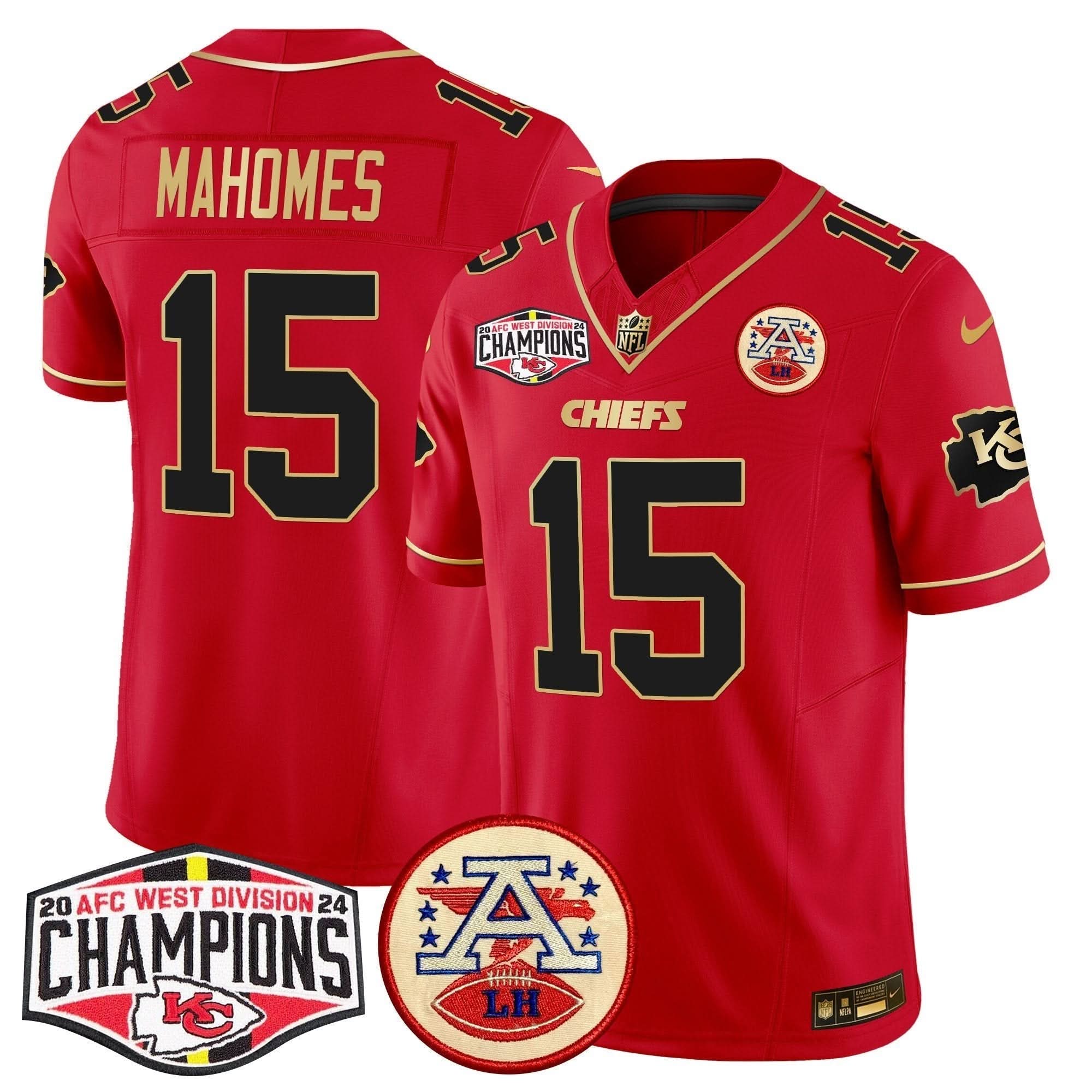 KC 2024 AFC West Division Champions Patch Vapor Limited Jersey
